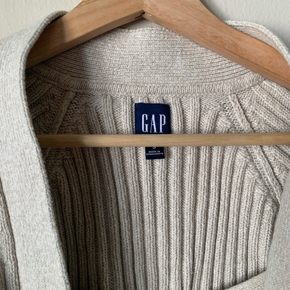 GAP // Ribbed Cotton Cardigan Set in Moonstone - Picture 3 of 15